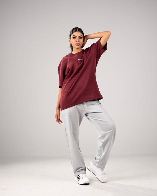 PREMIUM MAROON SĀNE OVERSIZE T-SHIRT